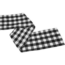 Quueppty Buffalo Check 13X70INCH Siyah Beyaz Ekose Masa Koşucu Parti Noel Etkinlikleri Için Yemek Masa Koşucuları Ev Dekor (Yurt Dışından)