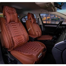 Castor Otomotiv Volkswagen Polo Eski Uyumlu Yarı Deri Oto Koltuk Kılıfı 5 Li Set Aurex Tarçın