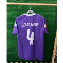 BySportakus R. Madridd 2017 Cardiff Şampiyonlar Ligi Finali Sergio Ramos Forması (Kısa-Kol)