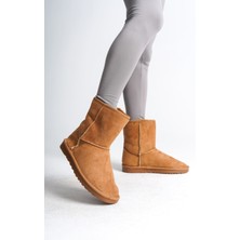 Baybonza Selına Bağcıksız Düz Taban Içi Kürklü Süet Kadın Bot  Stt - Taba