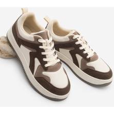 Marjin Kadın Sneaker Yüksek Taban Spor Ayakkabı Aryan Kahve