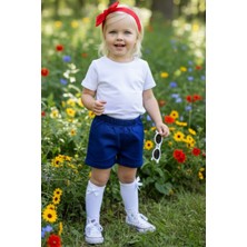 Parla Kids Kız Çocuk Saks Jean Şort Bandana Takım