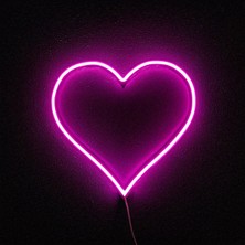 Vetralux Kalp 3D Baskı Neon LED 25 cm Pembe