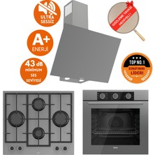 Ferre Fryart&silentart Mova/ Sessiz Yeni Seri Antrasit Gri Ankastre Set (D079-SA + QXE62CPR +LN388)