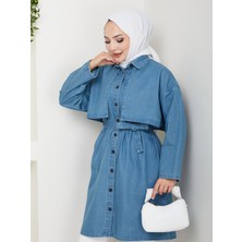 Vellichor Tesettür Kot Kap- Mavi