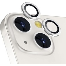 Elixem İphone 13 Uyumlu Gümüş Arka Kamera Lens Koruyucu Safir Cam