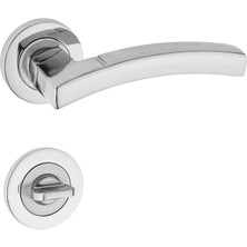 Çelebi Kapıkolları Balmondi Yuvarlak Rozetli Nikel Saten Wc Kapı Kolu