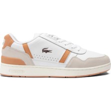 Lacoste T-Clip Leather Mens Sneaker Hakiki Deri Günlük Spor Ayakkabı Beyaz