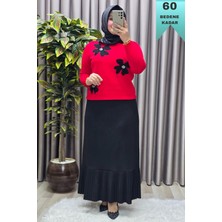 Elmas Tesettür Kadın Giyim Büyük Beden Piliseli Etek