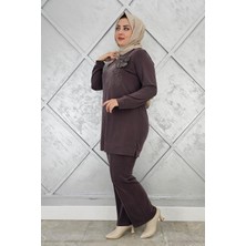 Pys Giyim Kadın Dikme ve Taş Detaylı Tesettür Takım