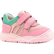 Rakerplus Schaggy Hakiki Deri Pembe Yeşil Bebek Spor Ayakkabı