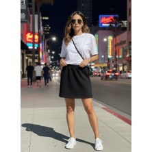 Lyvean Üç Iplik Diz Üstü Penye Etek