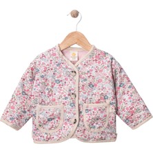 Çiçekli Kapitone Kız Ceket