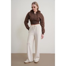 Mixray 4785 Kadın Premium Modal Palazzo Dökümlü Bol Paça Pantolon Naturel