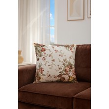 Premier Home Duck Güllü Kırlent Kılıfı Kahve Bej V1 40X40