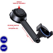 Mtl 15W Kablosuz Hızlı Şarjlı Magsafe Uyumlu Otomatik Kelepçeli Araç Telefon Tutucu Çift Montaj Seçeneği