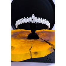 Simge Aksesuar Kristal Taşlı Şık ve Zarif Gelin Tacı