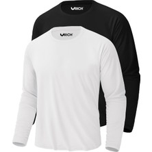 Rich Erkek Siyah-Beyaz 2'li Paket Basic Uzun Kollu Sporcu Body