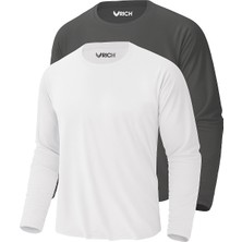 Rich Erkek Beyaz-Antrasit 2'li Paket Basic Uzun Kollu Sporcu Body