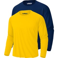 Rich Erkek Sarı-Lacivert 2'li Paket Basic Uzun Kollu Sporcu Body