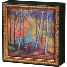 Ambalaj Pazarı Sonbahar Orman Tablo Çikolata Kutusu Takımı 25 Bölmeli 25X25 cm