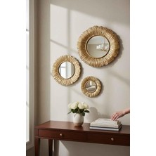 Rossev Aura Gold 3'lü Dekoratif Ayna Seti