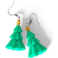 Arziva Design Yılbaşı Ağaç Figürlü Küpe – Noel Temalı Küpe