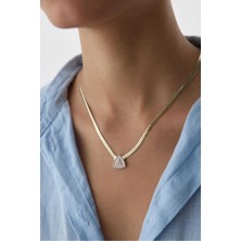 Yavuz Kuyumculuk 14 Ayar Altın Baget Taşlı Kolye