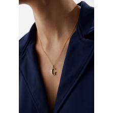 Yavuz Kuyumculuk 14 Ayar Altın Singapur Taşlı Harf Kolye