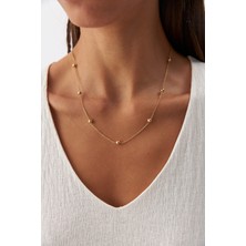 Yavuz Kuyumculuk 14 Ayar Altın Forse Zincir Sıralı Top Kolye