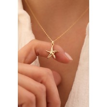 Yavuz Kuyumculuk 14 Ayar Altın Aynalı Zincir Deniz Yıldızı Kolye