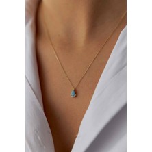 Yavuz Kuyumculuk 14 Ayar Altın Damla Firuze Kolye