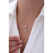 Yavuz Kuyumculuk 14 Ayar Altın Doch Zincir Güneş Çiçeği Kolye