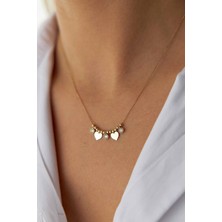 Yavuz Kuyumculuk 14 Ayar Altın Sıralı Sallantılı Kalp Kolye