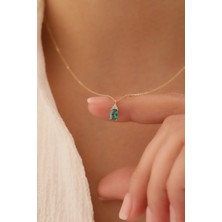 Yavuz Kuyumculuk 14 Ayar Altın Oval Zümrüt Kolye