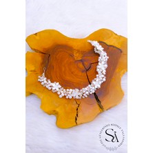 Simge Aksesuar Tamamen El Yapımı Kristal Taşlı Şık ve Zarif Düğün ve Nişan Gelin Tacı ve Saç Aksesuarı