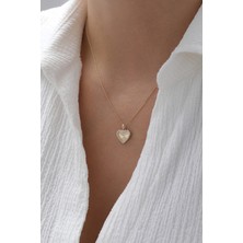 Yavuz Kuyumculuk 14 Ayar Altın Kalemli Kalp Kolye