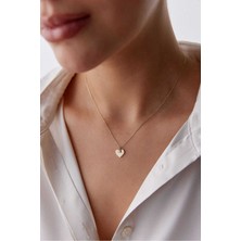 Yavuz Kuyumculuk 14 Ayar Altın Tektaş Kalp Kolye