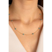 Yavuz Kuyumculuk 14 Ayar Altın Sıralı Göz Kolye