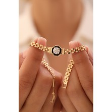 Yavuz Kuyumculuk 14 Ayar Altın Mineli Baget Bileklik