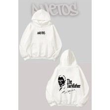 Anetos The Türkfather Sırt Baskılı Beyaz Kapüşonlu Sweatshirt