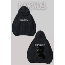 Anetos The Weeknd 1 Tasarım Siyah Ön Arka Baskılı Sweatshirt