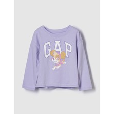 Gap Kız Bebek Mor Gap Logo Grafik T-Shirt