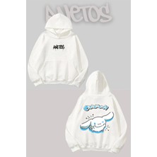 Anetos Cinnamorol 3 Sırt Baskılı Beyaz Kapüşonlu Sweatshirt