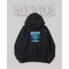 Anetos Derpy Huntrx Tasarım Siyah Ön Baskılı Sweatshirt