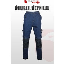 Selçuklu Plus Likralı Çok Cepli Kot İş Pantolonu – Esnek Yapı ve Fonksiyonel Tasarım