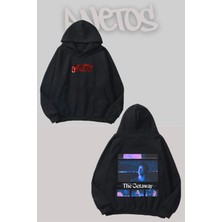 Anetos Dexter 12 Tasarım Siyah Ön Arka Baskılı Sweatshirt