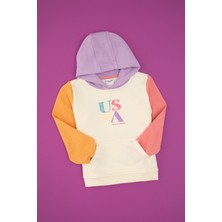U.S. Polo Assn. Kız Çocuk Krem Kapüşonlu Sweatshirt 50314277-VR256