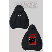 Anetos The Boys Sırt Baskılı Siyah Kapüşonlu Sweatshirt