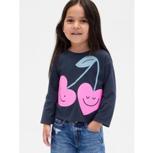 Gap Kız Bebek Lacivert Mix & Match Relaxed Grafik T-Shirt